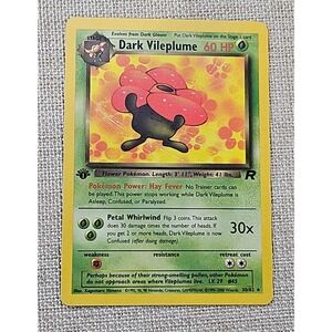 Pokemon Dark Vileplume 1st Edition Team Rocket 30/82 Rare Non-Holo Vintage Card